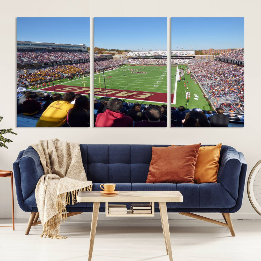 Boston College Eagles Football Team Print - Boston Alumni Stadium Wall Art Canvas Print