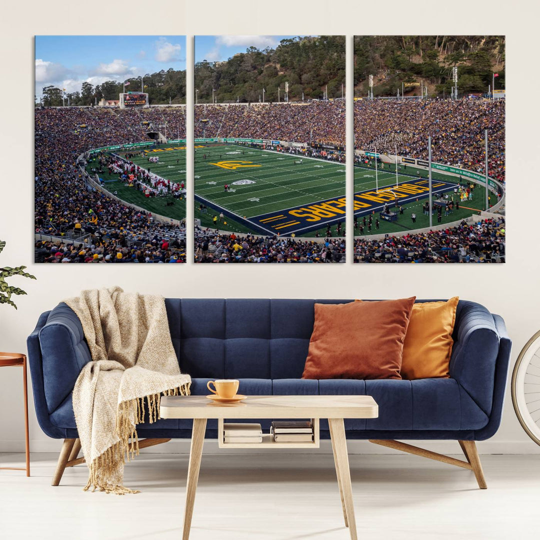 University of California Golden Bears Football Team Print - Berkeley California Memorial Stadium Wall Art Canvas Print