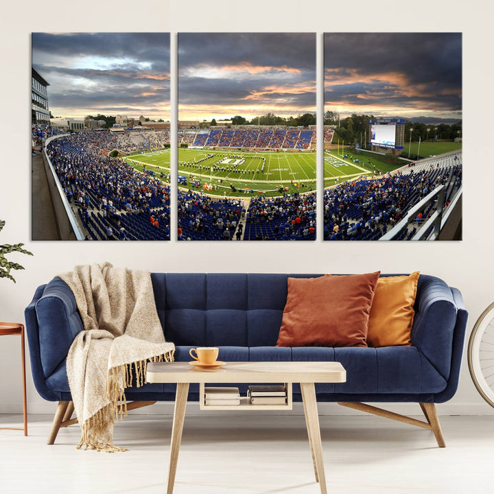 Duke University Blue Devils Football Team Print - Durham Wallace Wade Stadium Wall Art Canvas Print