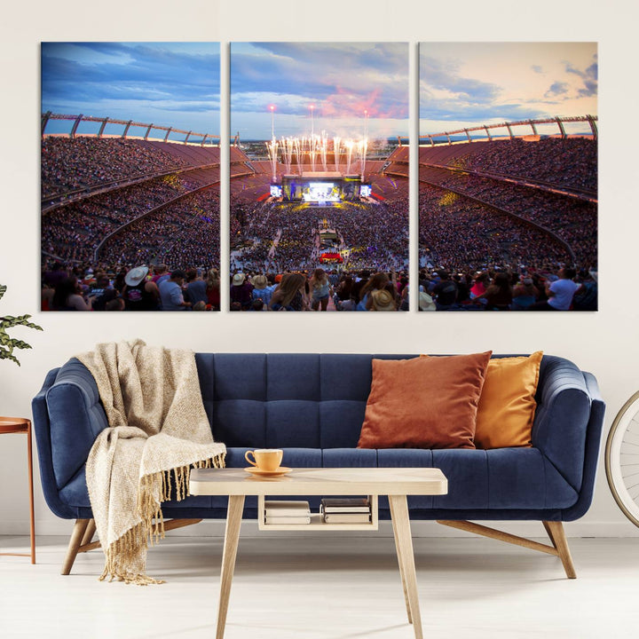 Denver Broncos Football Team Print - Empower Field at Mile High Stadium Wall Art Canvas Print