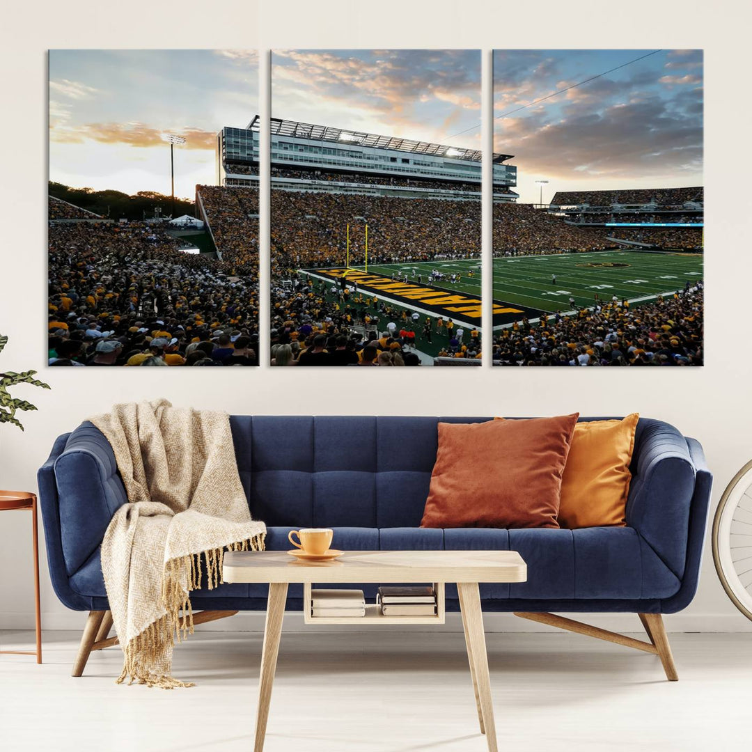 Iowa University Hawkeyes Football Team Print - Iowa City Kinnick Stadium Wall Art Canvas Print