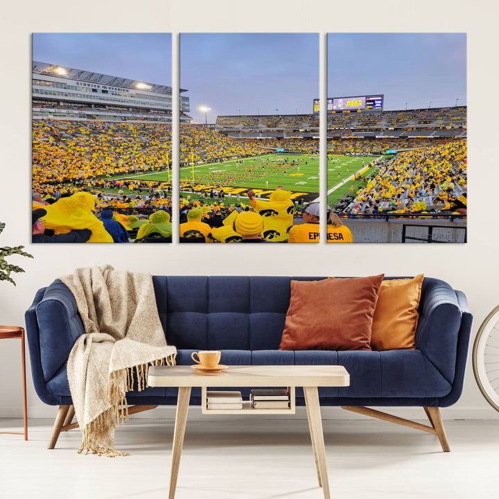 Iowa University Hawkeyes Football Team Print - Iowa City Kinnick Stadium Wall Art Canvas Print