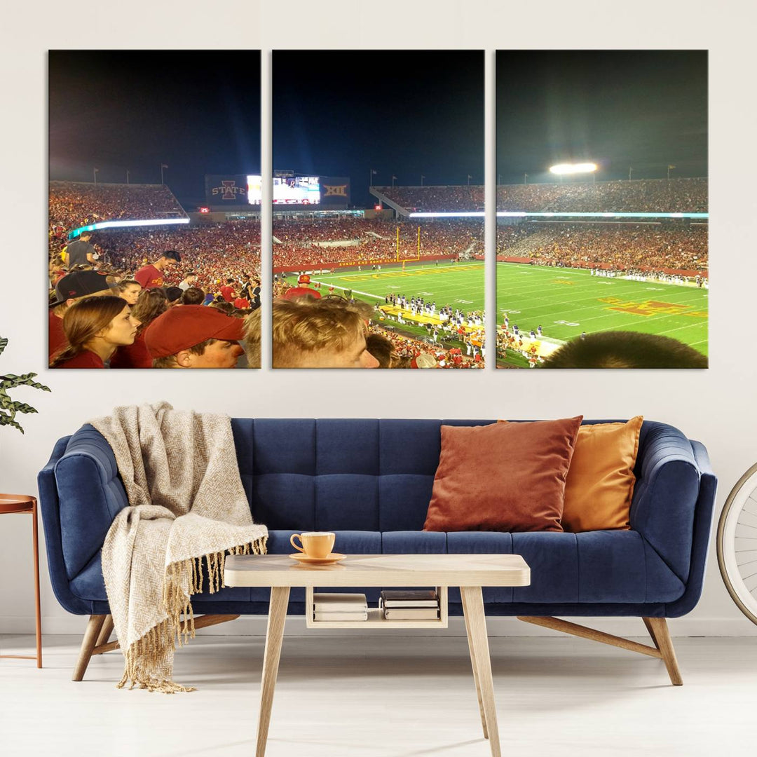 Iowa State University Cyclones Football Team Print - Jack Trice Stadium Ames Wall Art Canvas Print