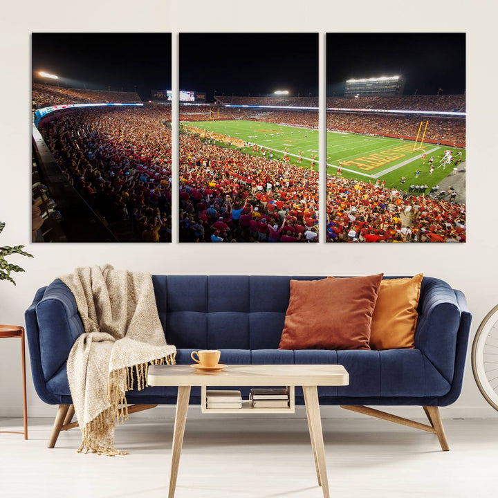 Iowa State University Cyclones Football Team Print - Ames Jack Trice Stadium Wall Art Canvas Print