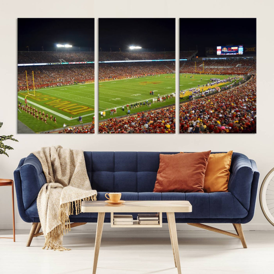 Iowa State University Cyclones Football Team Print - Ames Jack Trice Stadium Wall Art Canvas Print