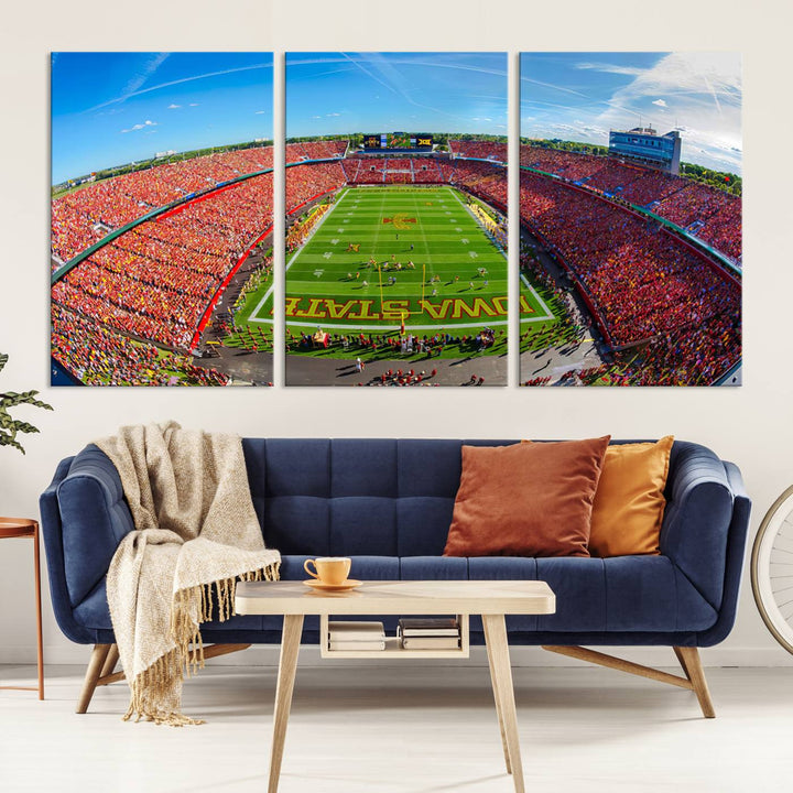 Iowa State University Cyclones Football Team Print - Ames Jack Trice Stadium Wall Art Canvas Print