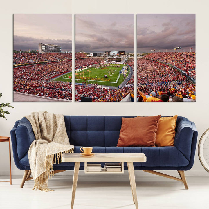 Iowa State University Cyclones Football Team Print - Ames Jack Trice Stadium Wall Art Canvas Print