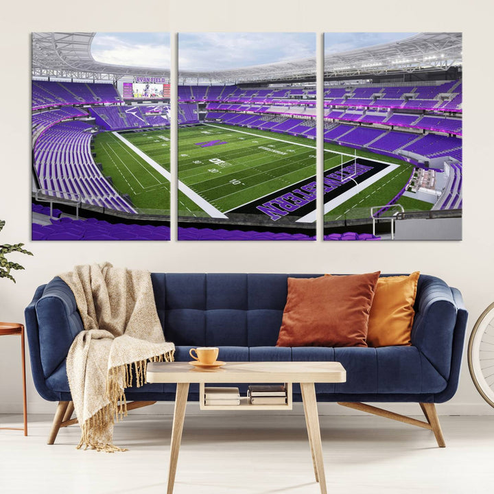 Northwestern University Wildcats Football Team Print - Evanston Ryan Field Wall Art Canvas Print