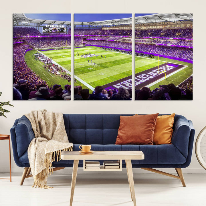 Northwestern University Wildcats Football Team Print - Evanston Ryan Field Wall Art Canvas Print