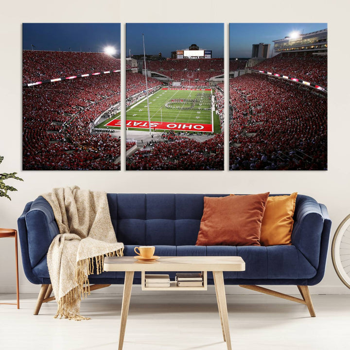 Ohio State University Buckeyes Football Team Print - Columbus Ohio Stadium Wall Art Canvas Print