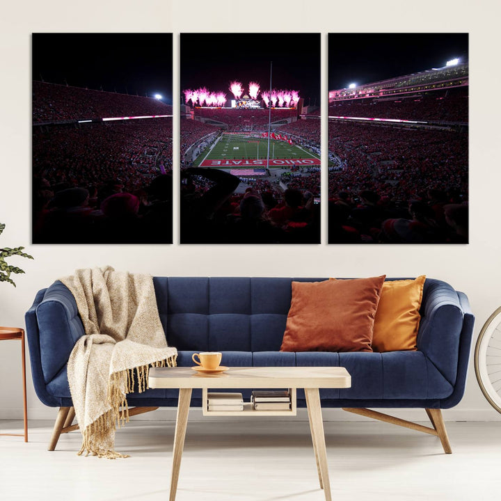 Ohio State University Buckeyes Football Team Print - Columbus Ohio Stadium Wall Art Canvas Print