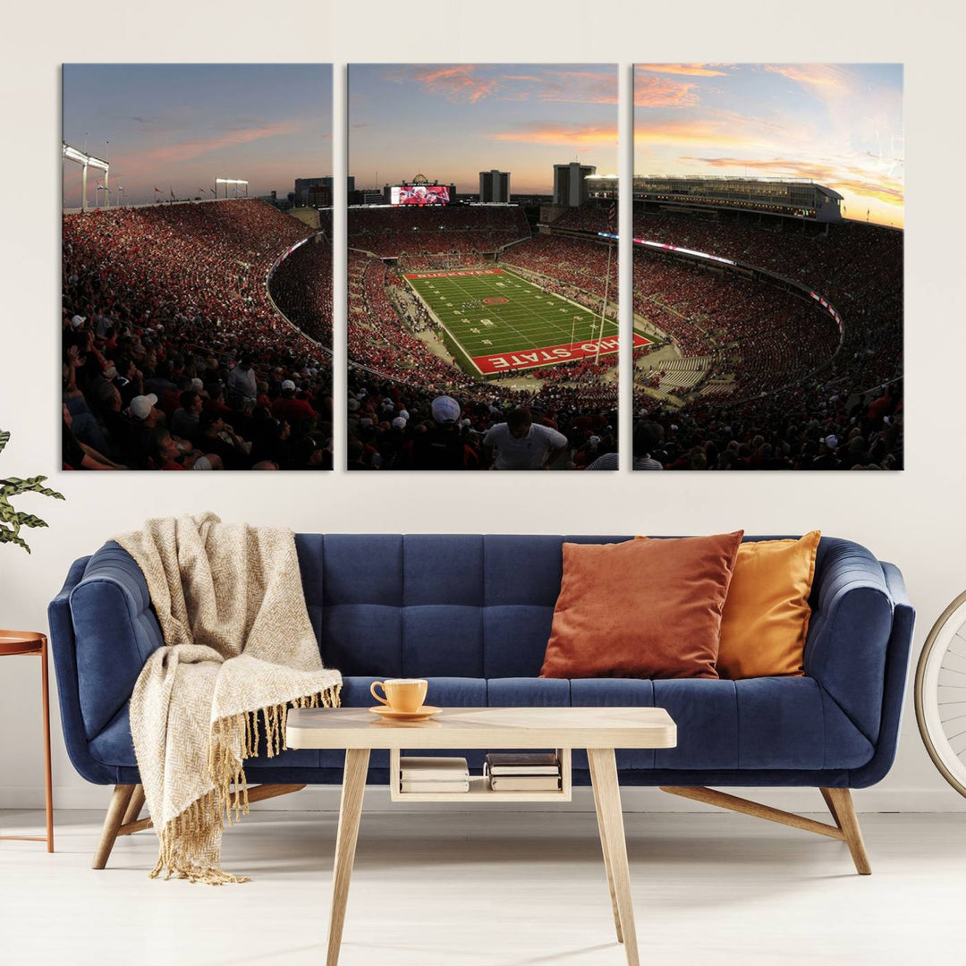 Ohio State University Buckeyes Football Team Print - Columbus Ohio Stadium Wall Art Canvas Print