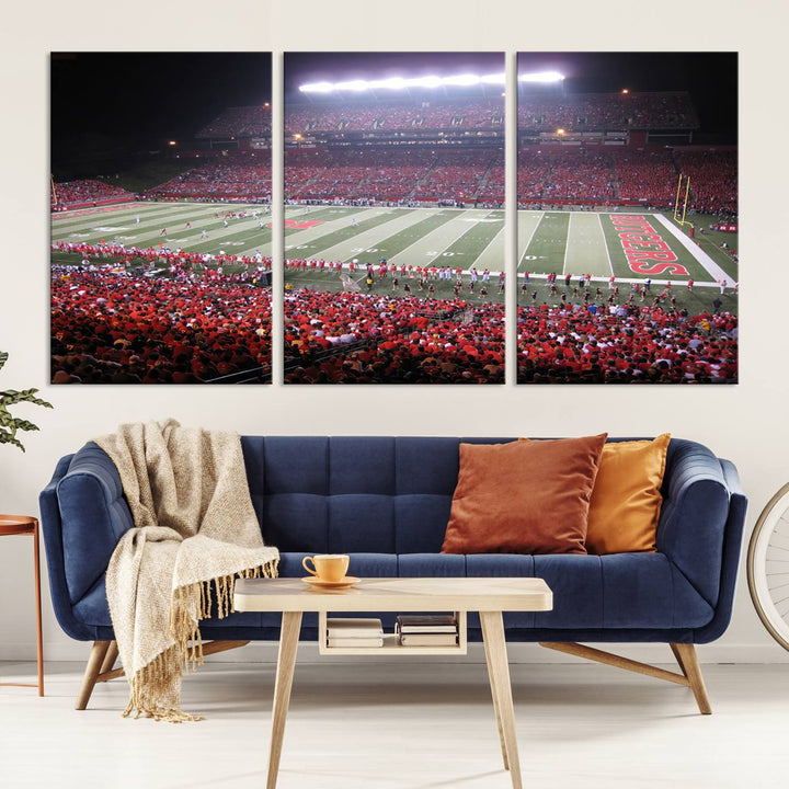 Rutgers University Scarlet Knights Football Team Print - Piscataway SHI Stadium Wall Art Canvas Print