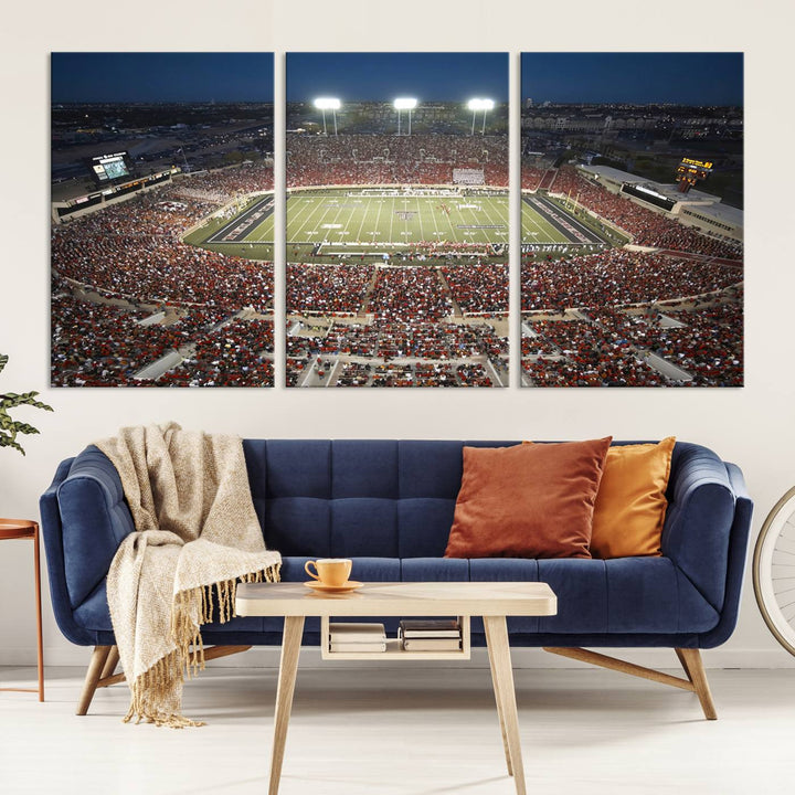 Texas Tech Red Raiders Football Team Print - Lubbock Jones AT&T Stadium Wall Art Canvas Print