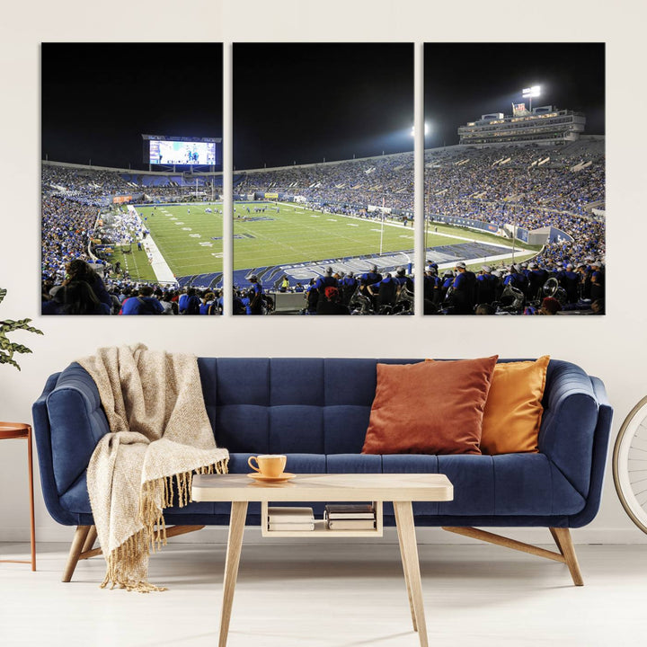 University of Memphis Tigers Football Team Print - Memphis Simmons Bank Liberty Stadium Wall Art Canvas Print