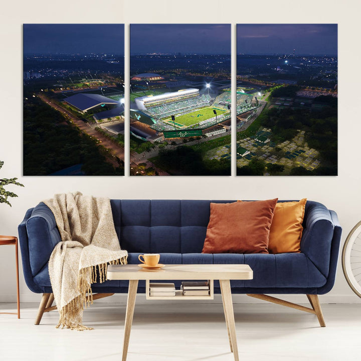 The University of South Florida Bulls Football Team Print - Tampa USF Football Stadium Wall Art Canvas Print