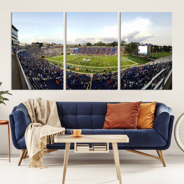 Wallace Wade Stadium print featuring a green field and sky.