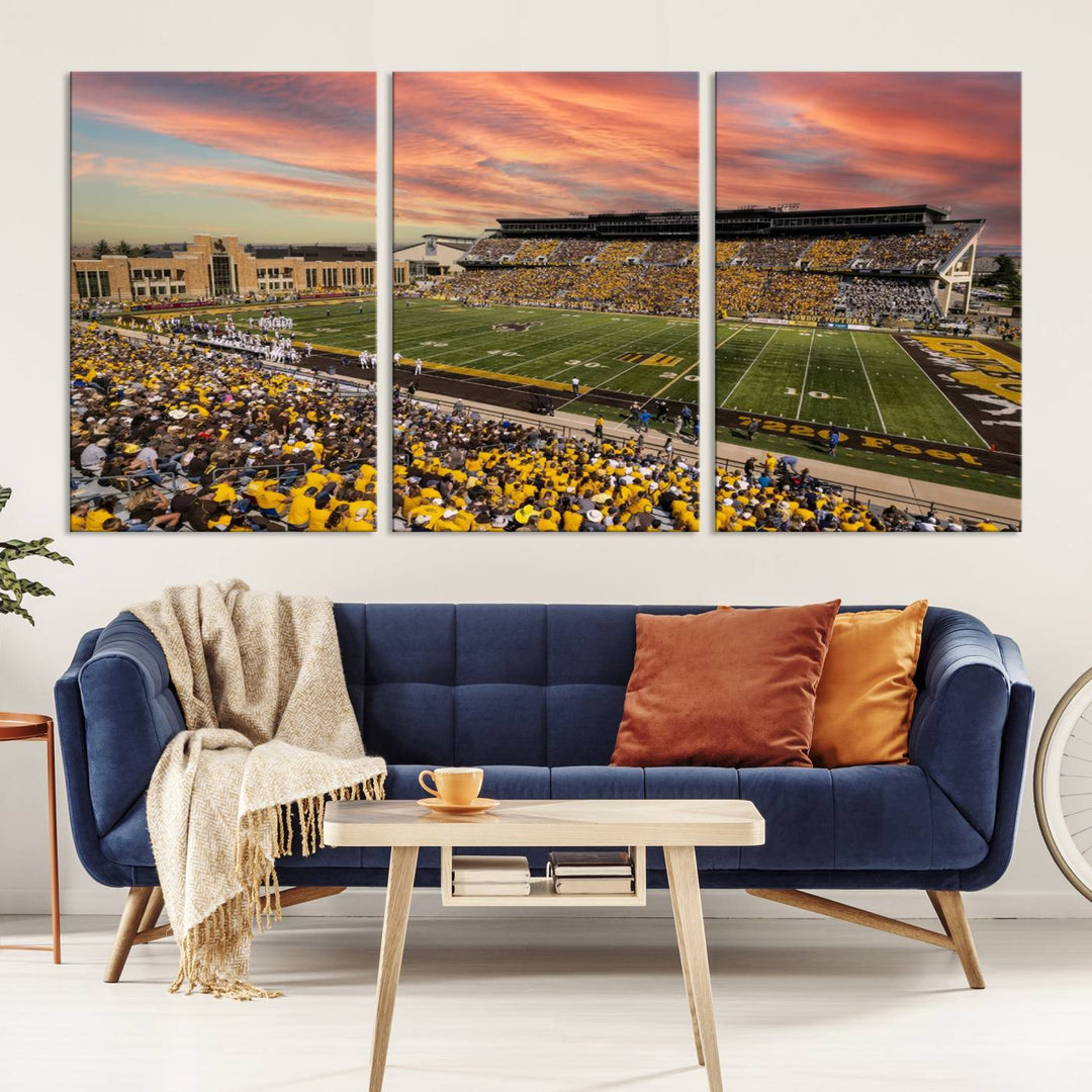 University of Wyoming Cowboys Football Team Print - Laramie Jonah Field at War Memorial Stadium Wall Art Canvas Print