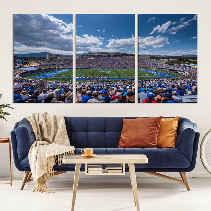 Air Force Falcons Football Team Print - Colorado Springs Falcon Stadium Wall Art Canvas Print