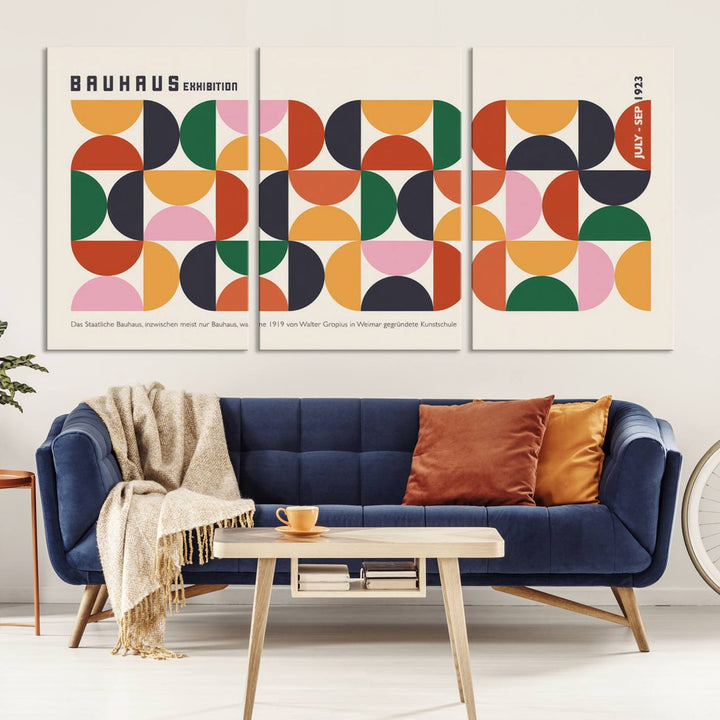 Bauhaus Exhibition 1923 Poster | Geometric Abstract Wall Art | Ready to Hang | Retro Art Print for Modern and Mid-Century Home Decor