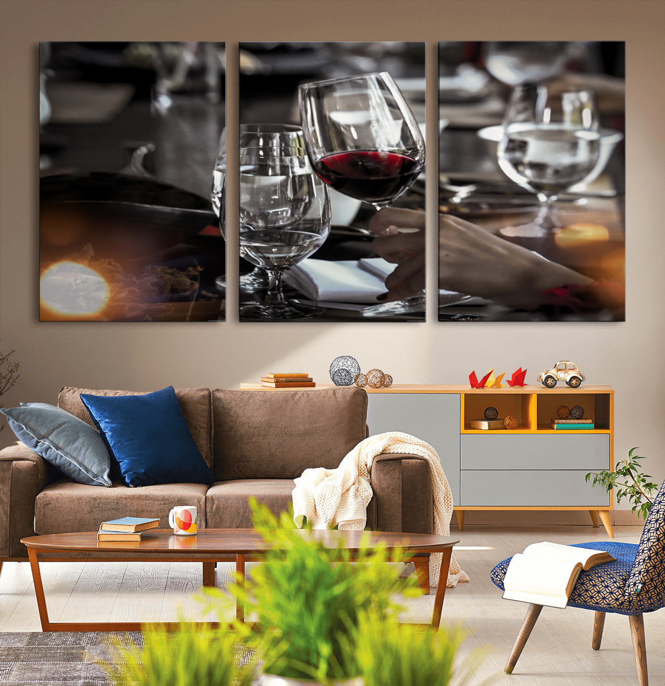 MGV-CV-60X30-3P - Red Wine and Glass Canvas Print