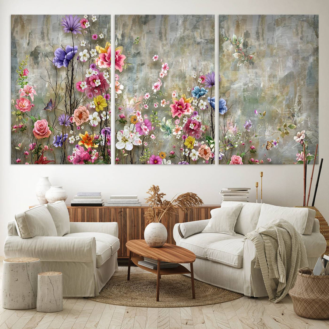 The Cozy Flowers Painting on Canvas features UV protection to ensure lasting vibrancy.