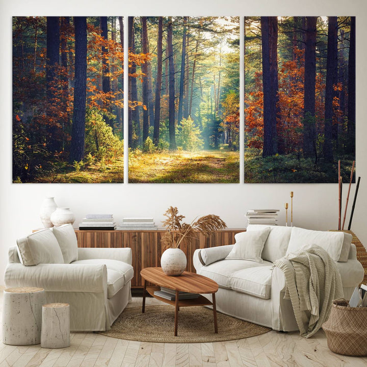 The Dark Forest canvas wall art showcases a captivating forest landscape.