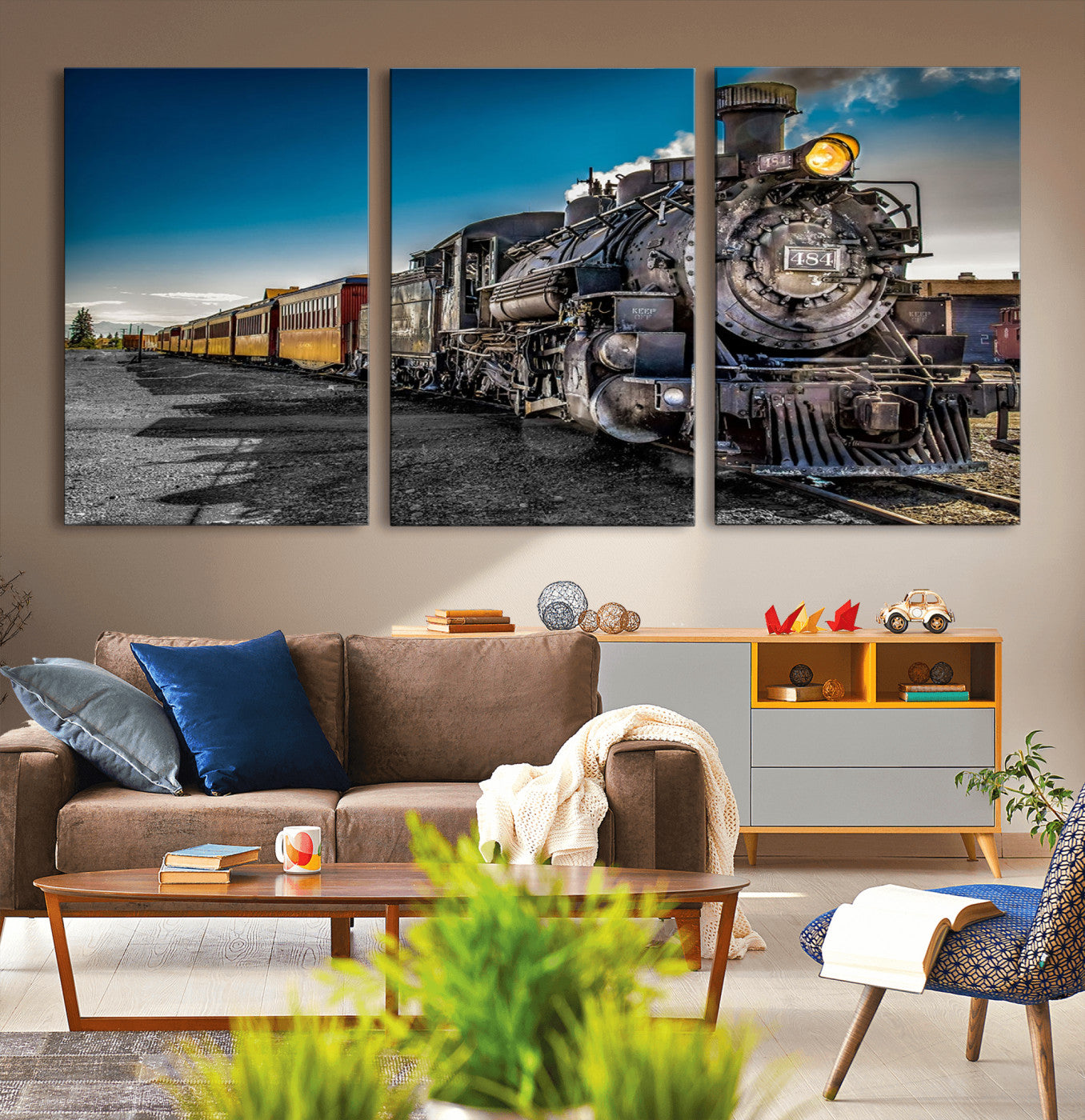 MGV-CV-60X30-3P - Train Wall Art Canvas Print