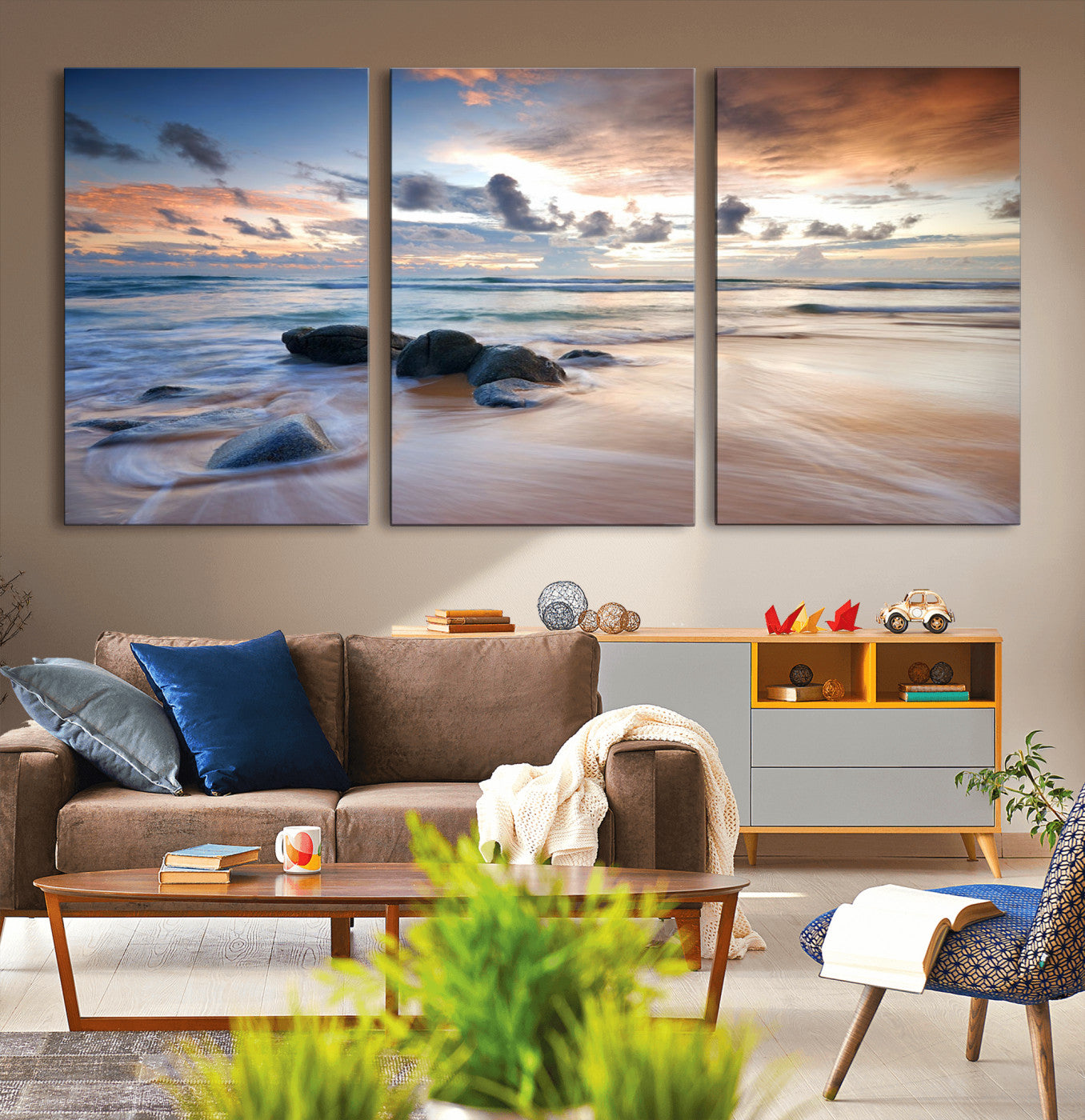 61428-MGV-CV-36X24-Serene Weather On The Beach Wall Art Canvas Print