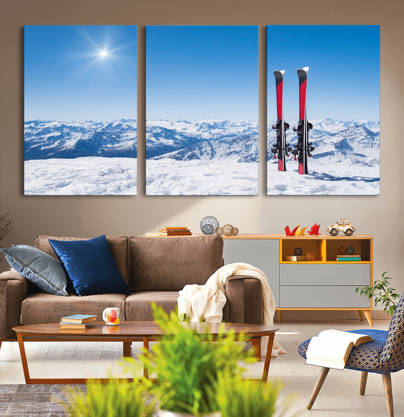 MGV-CV-60X30-3P - Ski Season Snow Wall Art Canvas Print