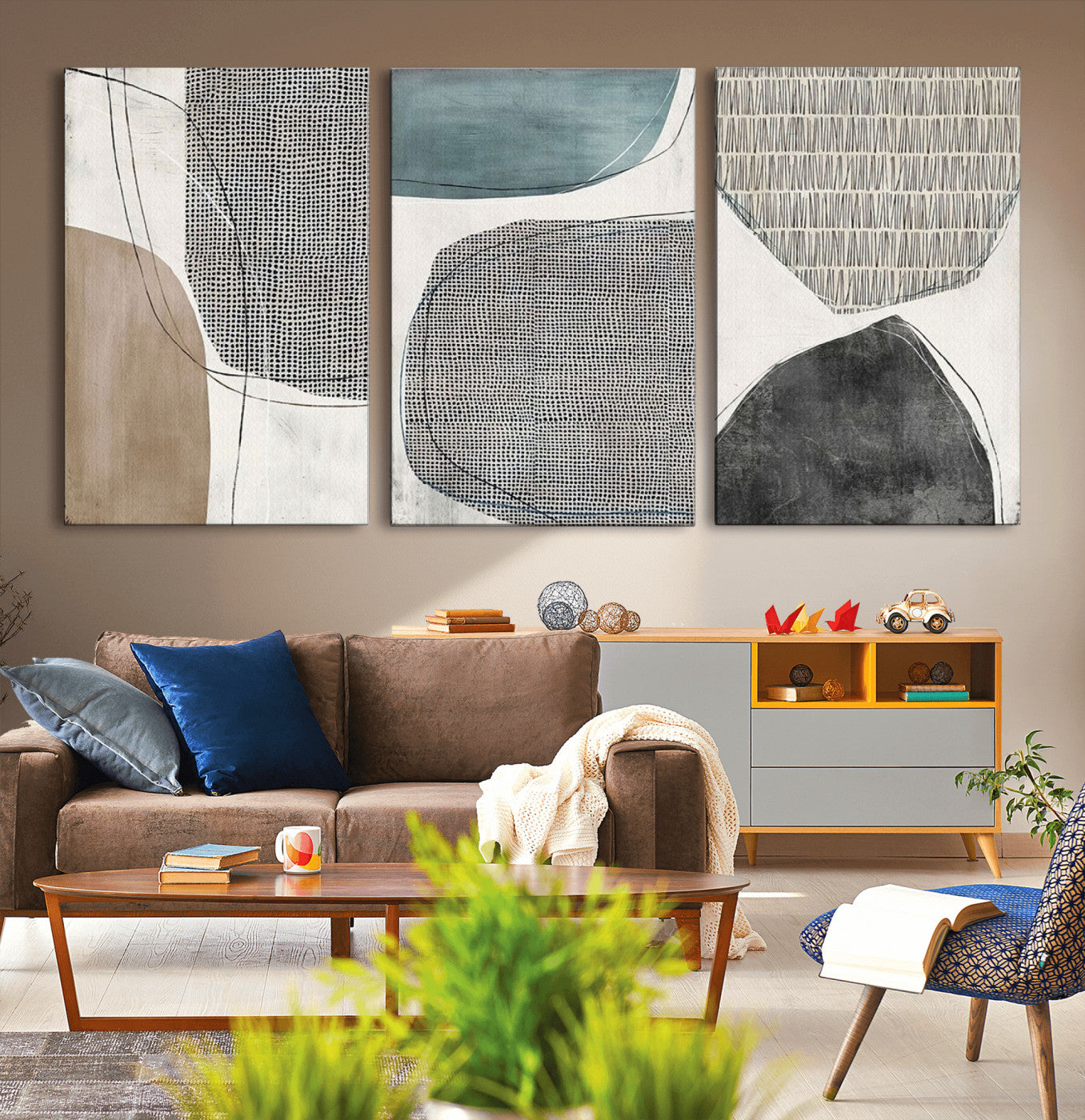 MGV-CV-60X30-3P - Canvas Print Wall Art Abstract Art Boho, Framed Boho Decor Canvas Print