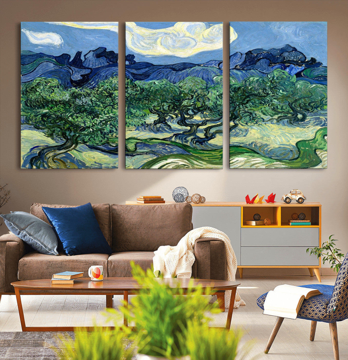 80252-MGV-CV-36X24-Olive Trees Van Gogh Wall Art Canvas Print