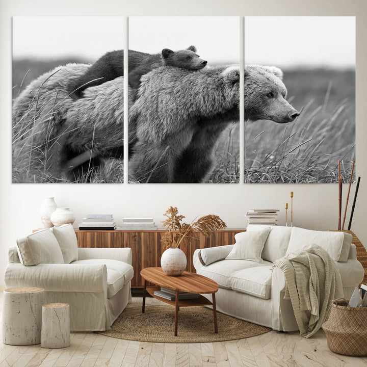 The Bear and Cub Wall Art Canvas is prominently displayed.