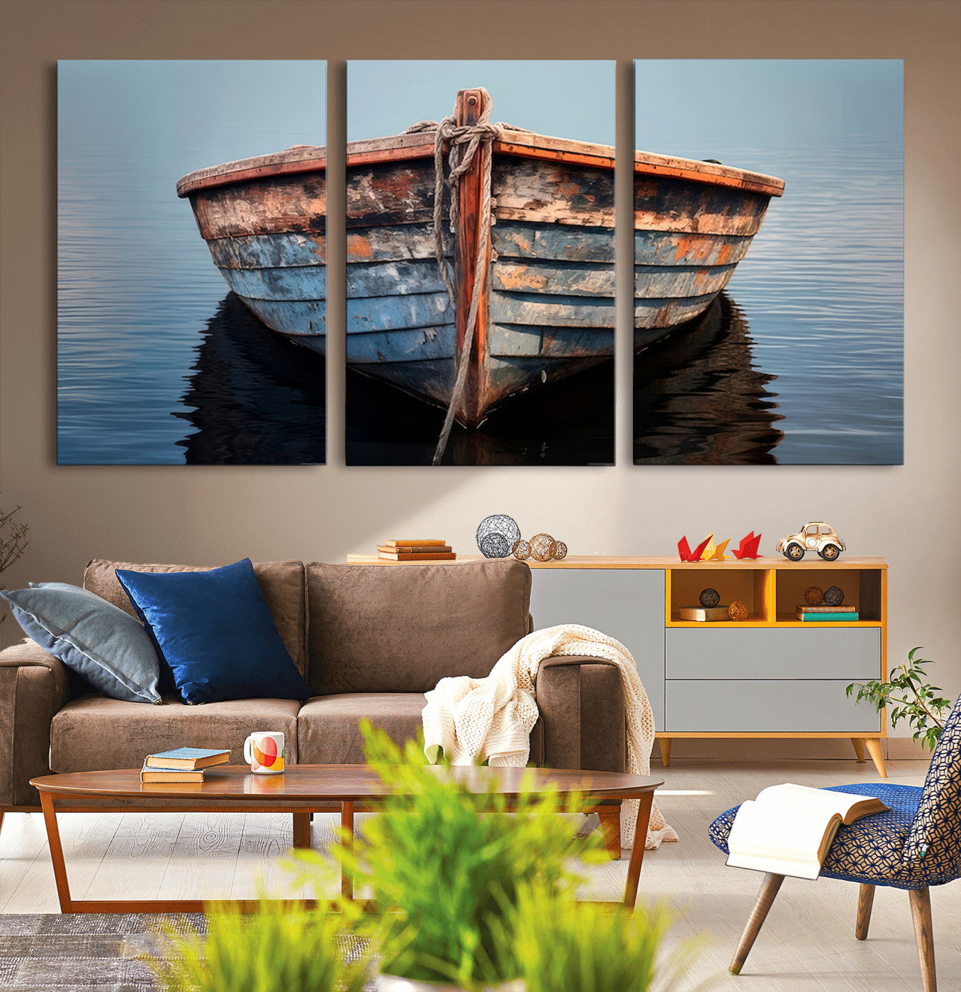 39011-MGV-CV-36X24-Stunning Vintage Boat Canvas Print | Nautical Wall