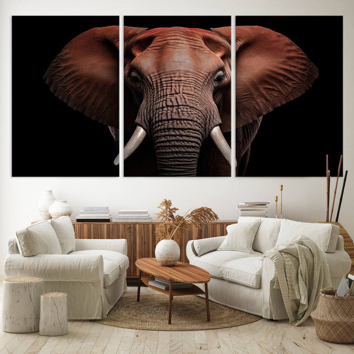 The Wild Elephant Wall Art Canvas Print is displayed prominently.