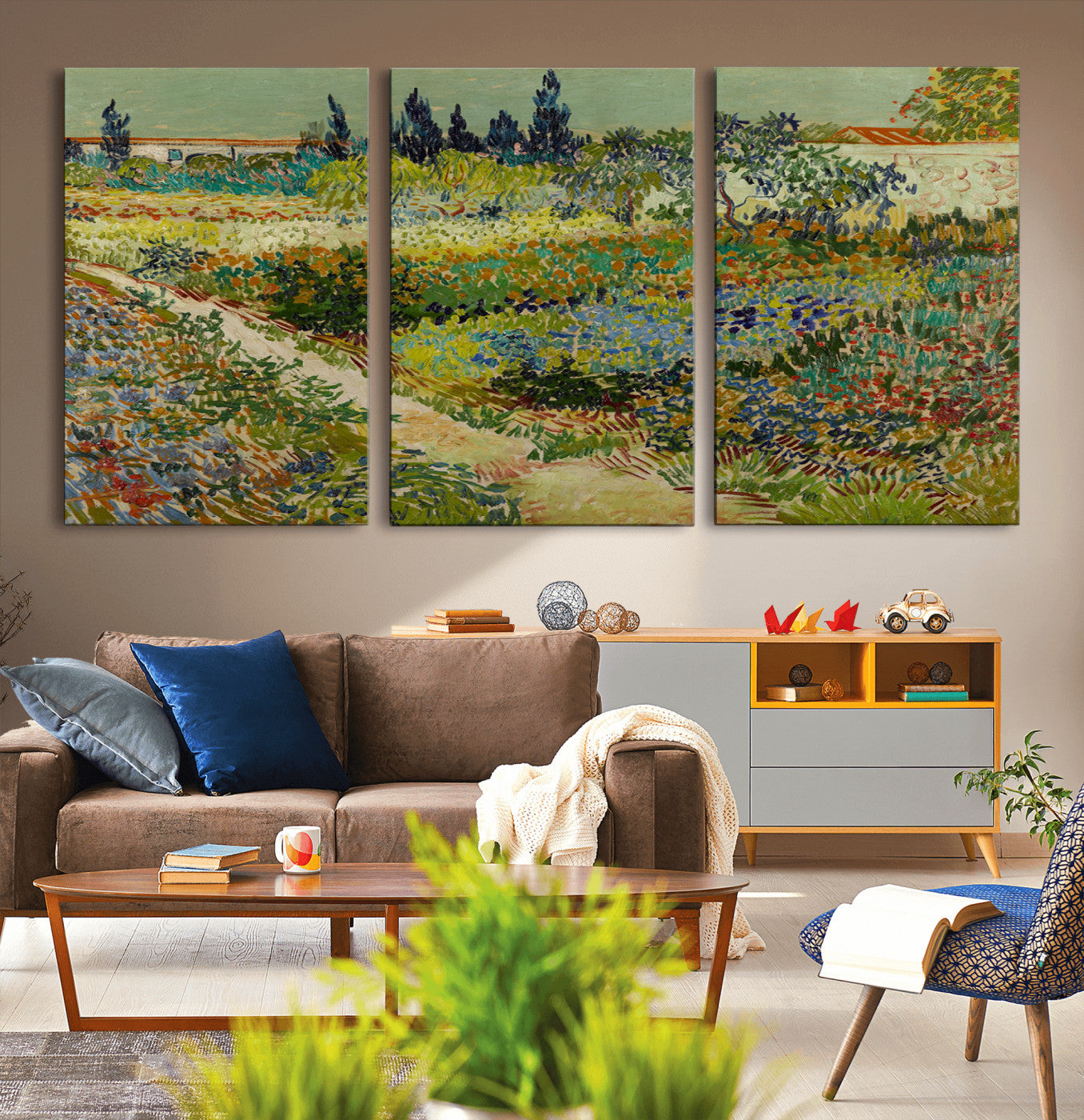 -Vincent van Gogh Garden at Arles Wall Art Canvas Print