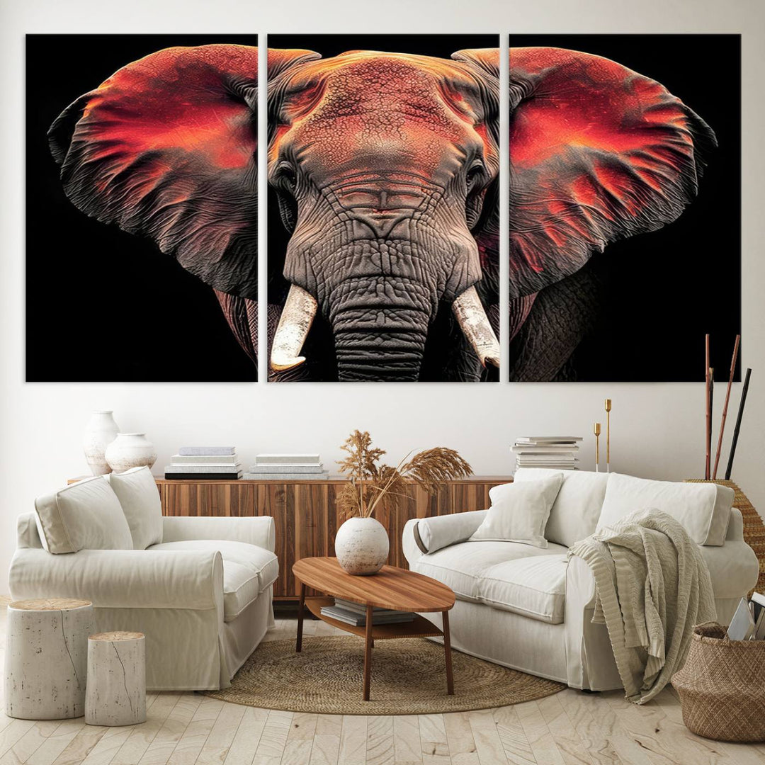 Elephant Wall Art Canvas Print, perfect for animal lovers.