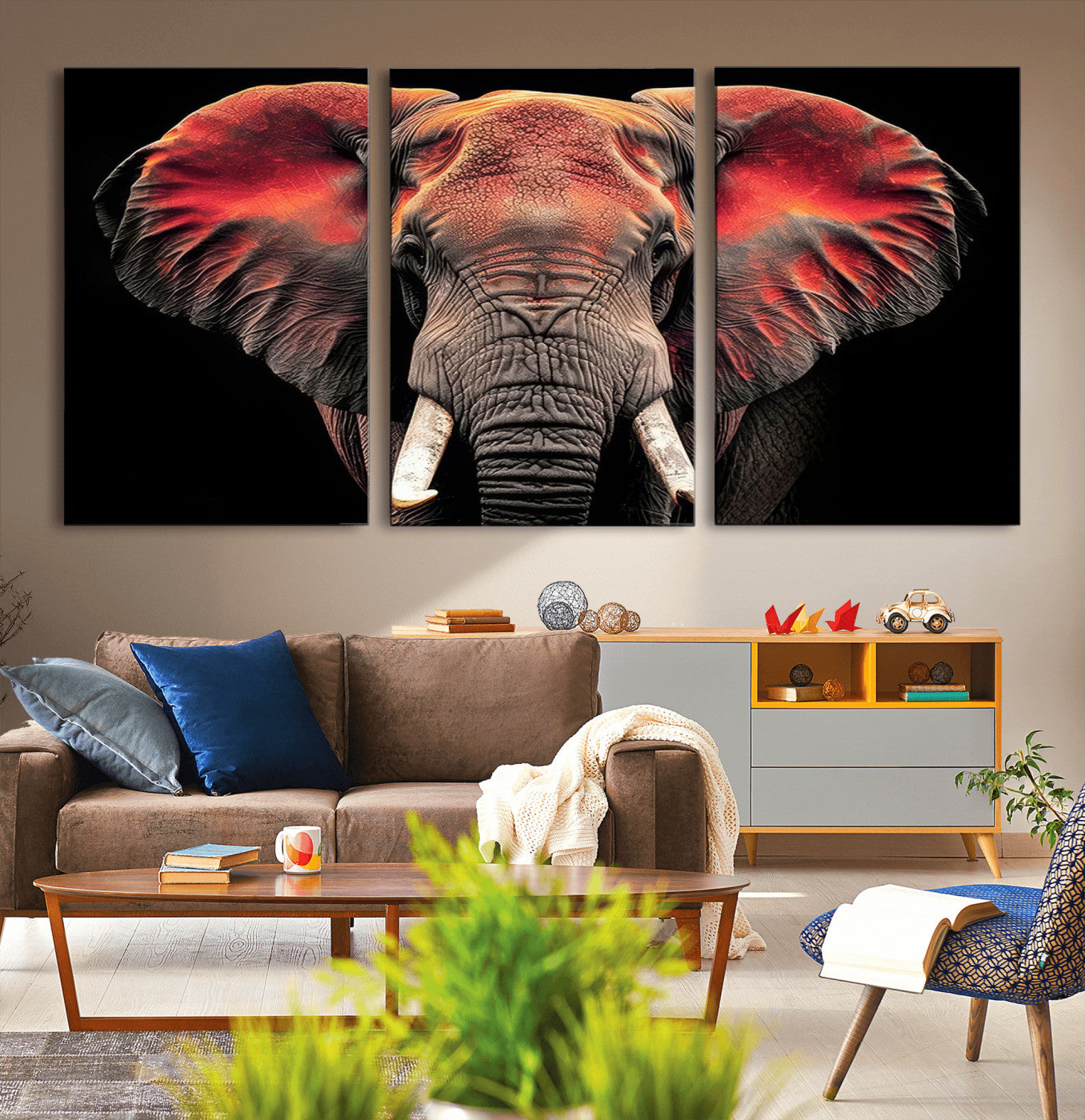 -Elephant Wall Art Canvas Print