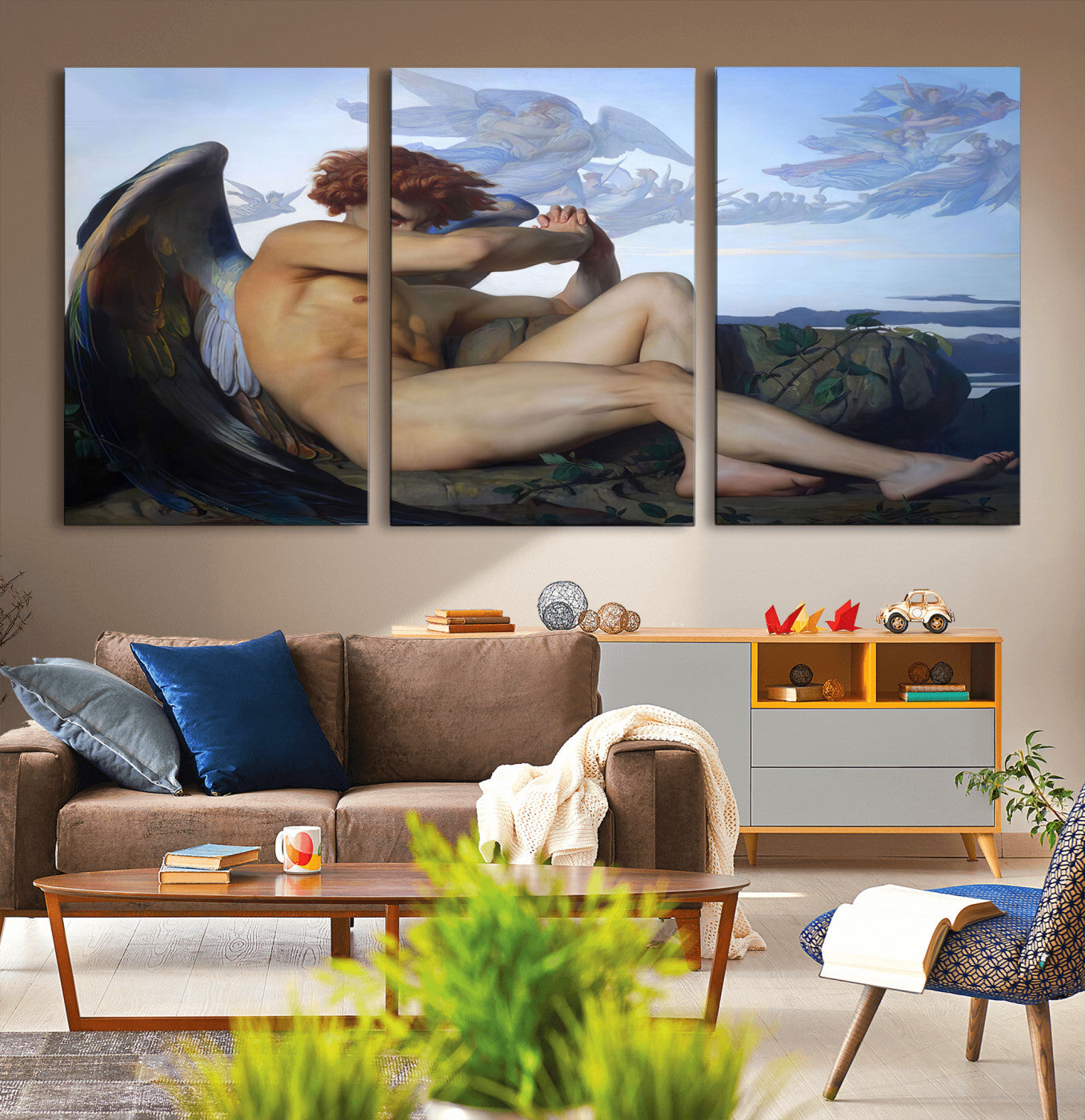 -Fallen Angel Wall Art Canvas Print – Classic Art, Framed, Ready to Hang - Alexandre Cabanel
