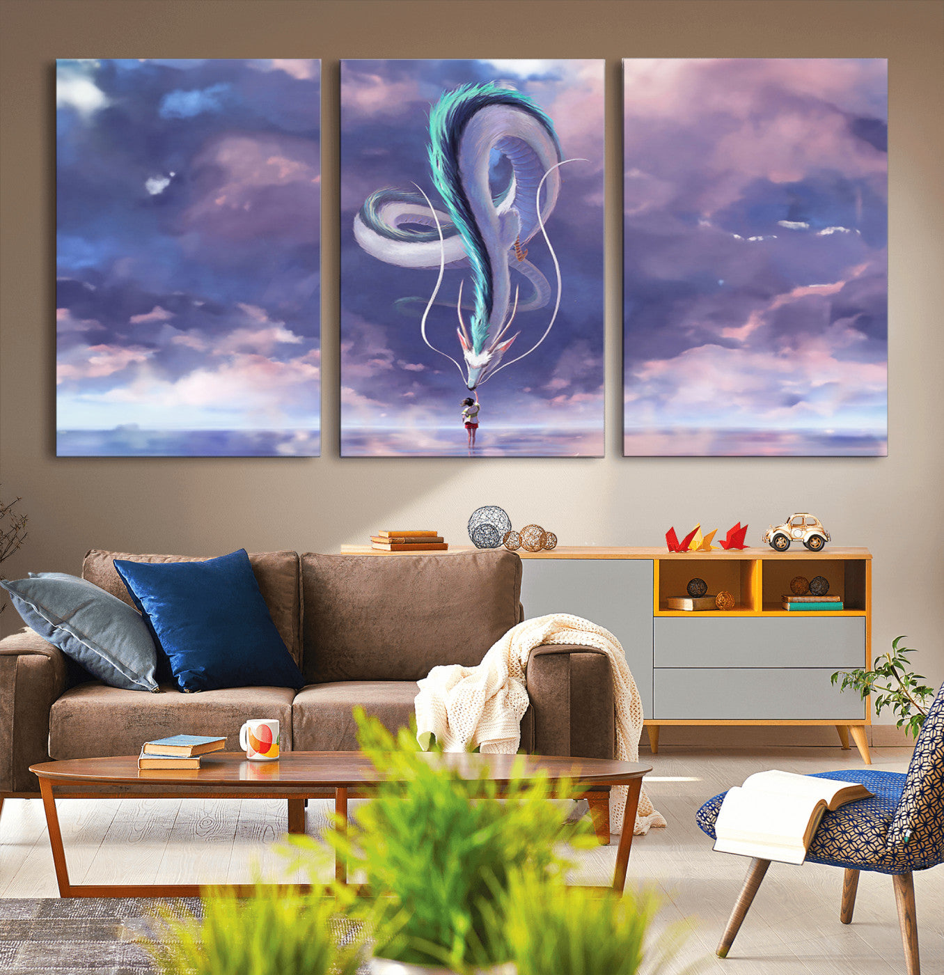 MGV-CV-60X30-3P - Spirited Away Haku and Chihiro Poster - Anime Lover - Hayao Miyazaki - Studio Ghibli Poster - Anime