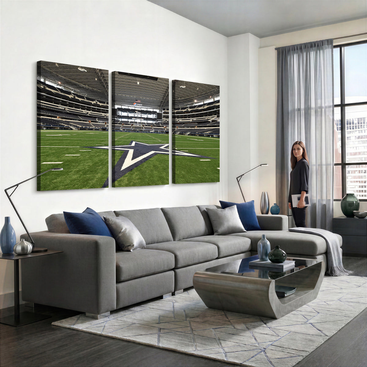 14834-MGV-CV-36X24 - Dallas Cowboys Football Team Print - Arlington AT&T Stadium
