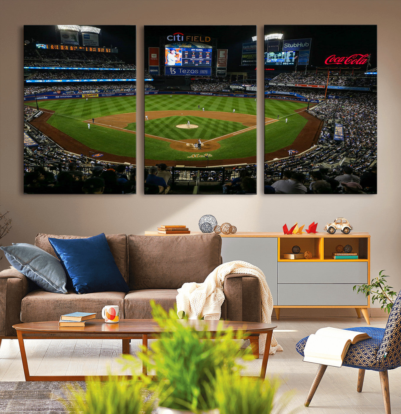 25148-MGV-CV-36X24-Los Angeles Dodgers Baseball Team Print - California Dodger Stadium Wall Art Canvas Print