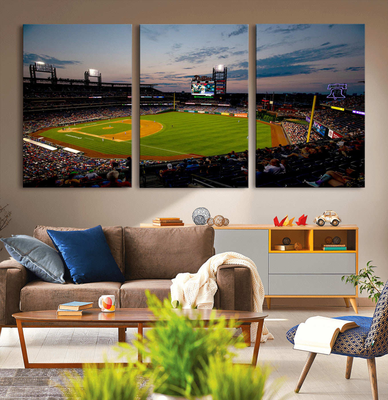 17415-MGV-CV-36X24-Philadelphia Phillies Baseball Team Print - Citizens Bank Park Stadium Wall Art Canvas Print
