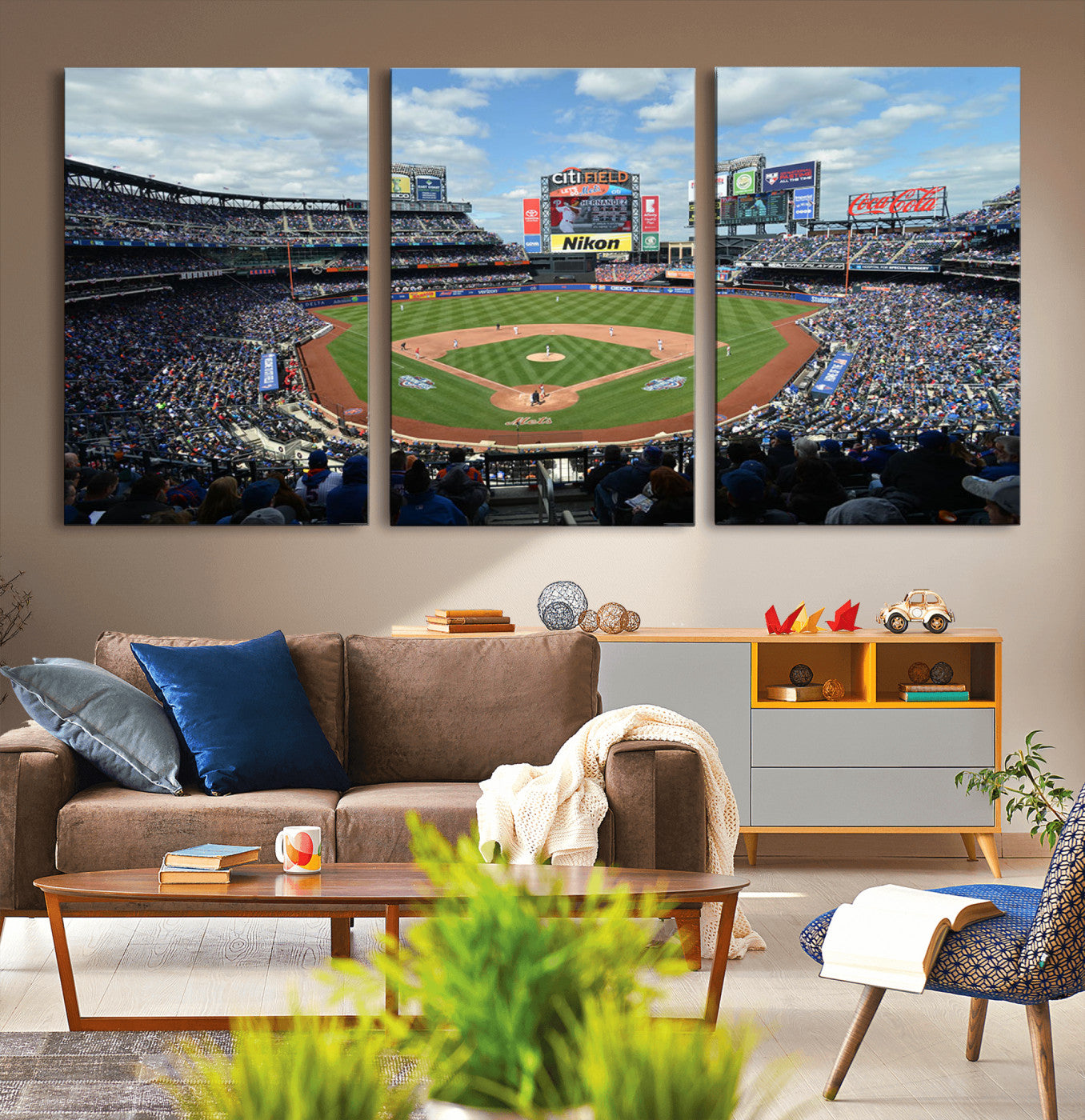 -New York Mets Baseball Team Print - Citi Field Stadium Wall Art Canvas Print