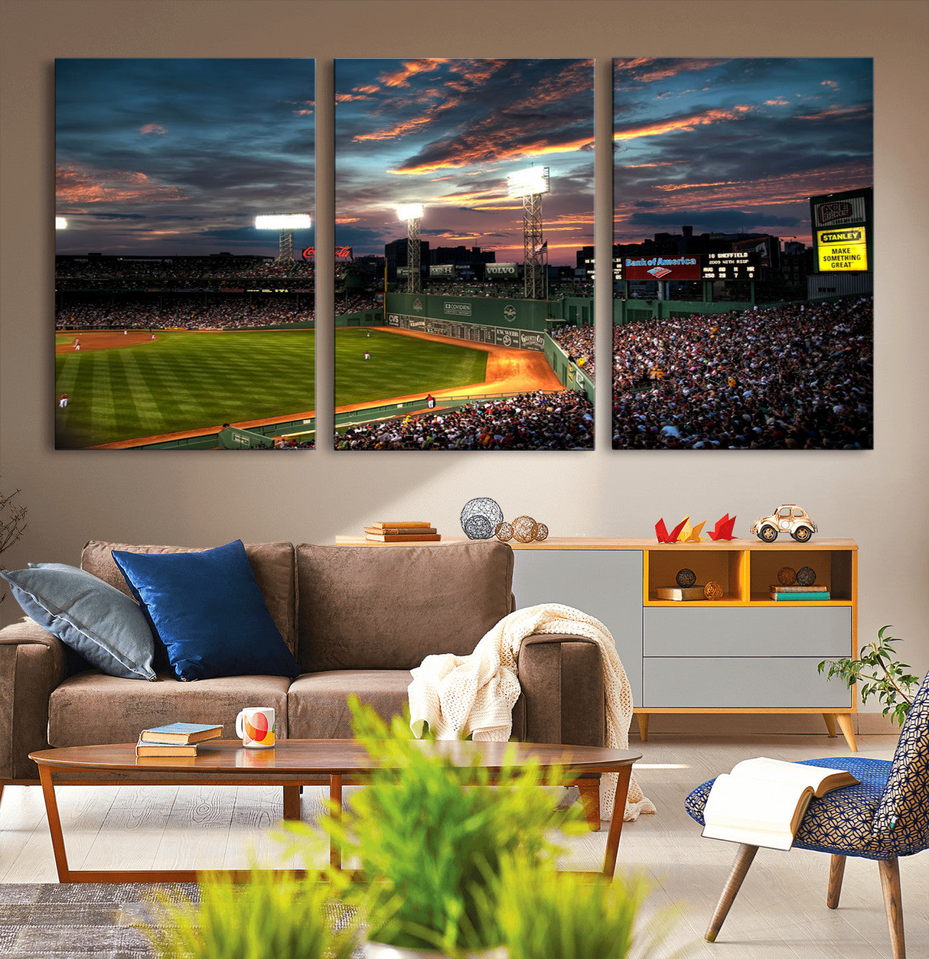66781-MGV-CV-36X24-Fenway Park Wall Art Canvas Print | Large Baseball Stadium Canvas Print for Boston Red Sox Fans |