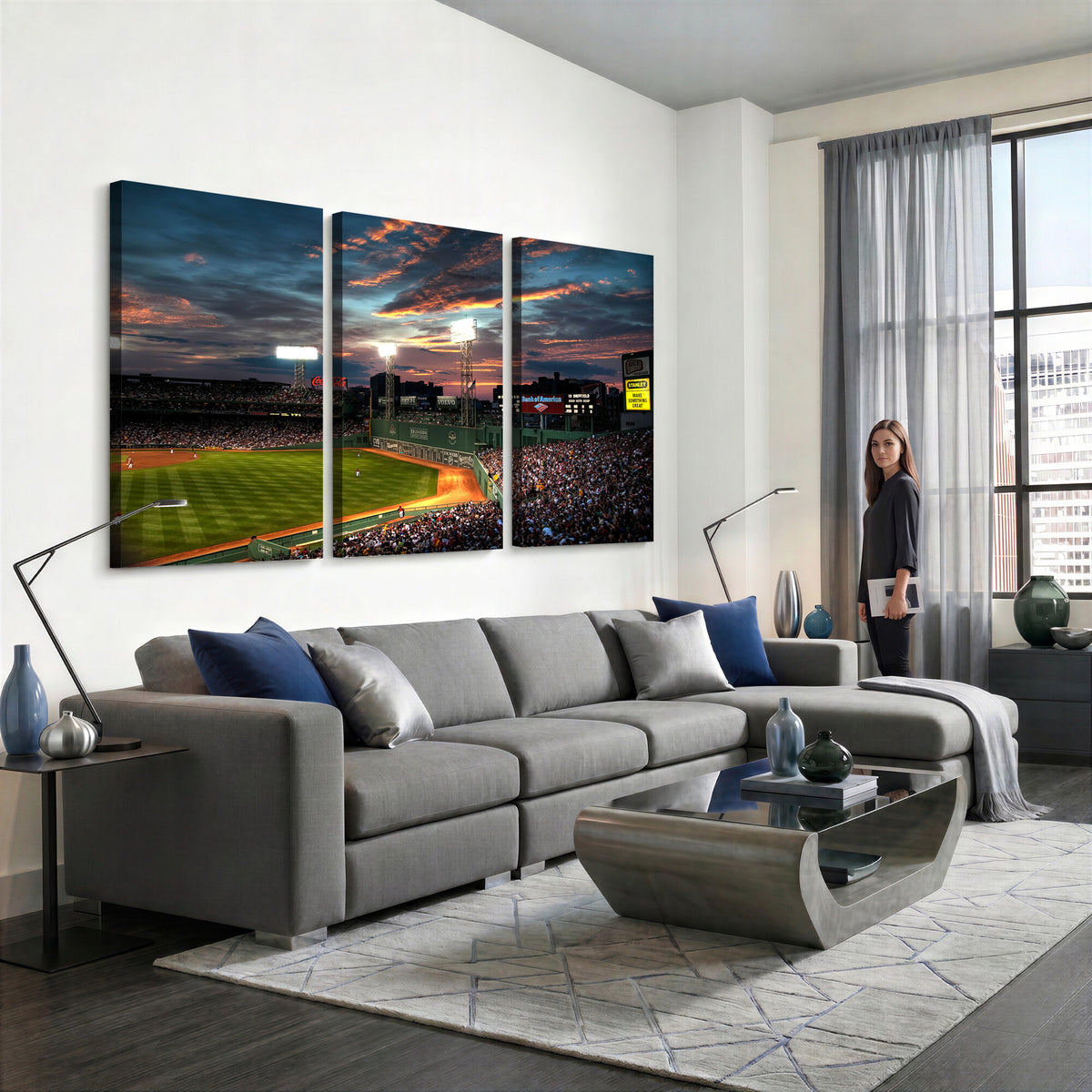 66781-MGV-CV-36X24 - Fenway Park Boston Massachusetts Stadium Wall Art Canvas Print