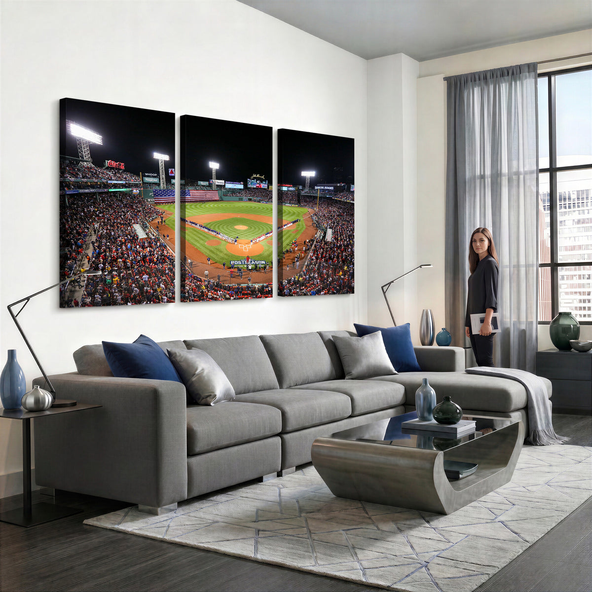 47365-MGV-CV-36X24 - Fenway Park Wall Art Canvas Print | Large Baseball Stadium Canvas for Boston Red Sox Fans