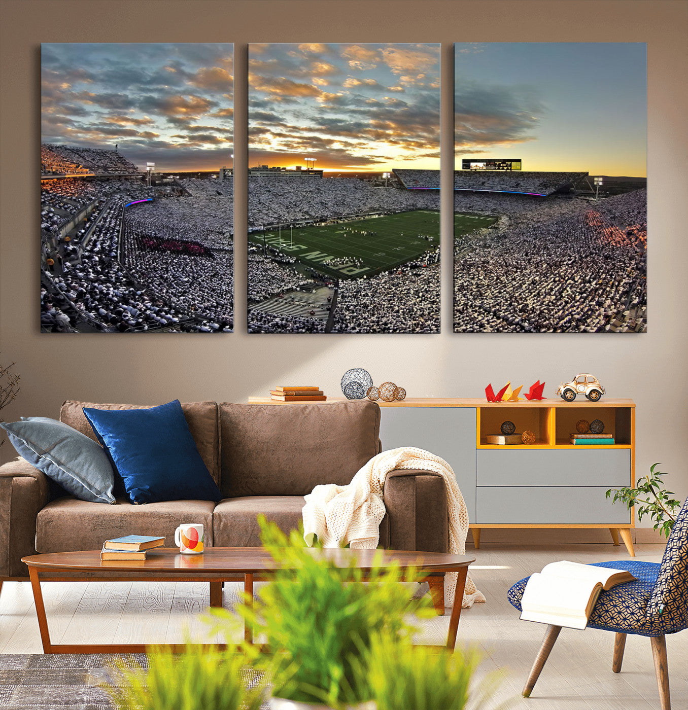 MGV-CV-60X30-3P - Beaver Stadium Wall Art - Penn State Stadium Wall Art | Penn Nittany Lions Football Match for Sport Room Decor