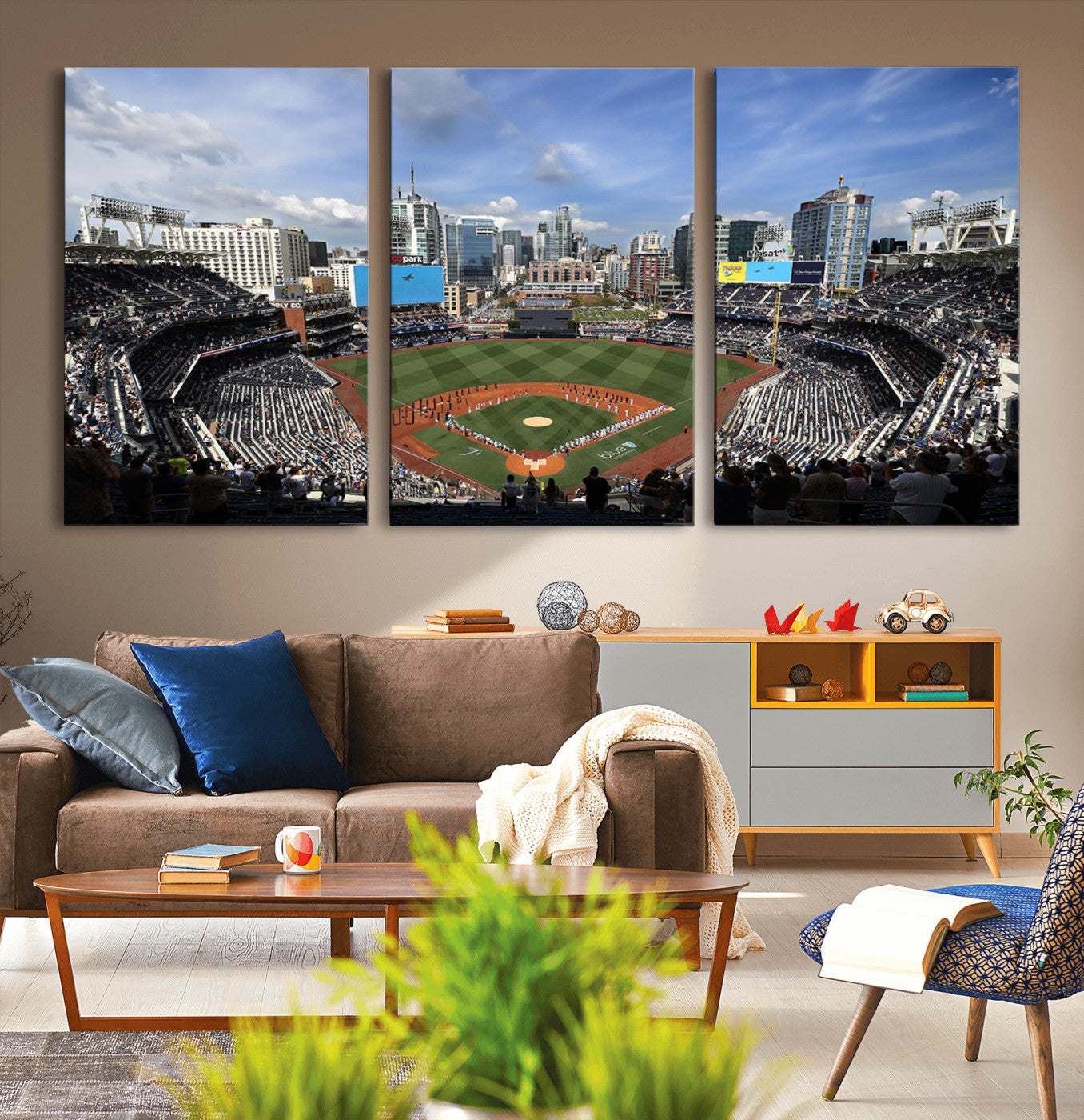 87122-MGV-CV-36X24-San Diego Padres Baseball Team Print - Petco Park Stadium Wall Art Canvas Print