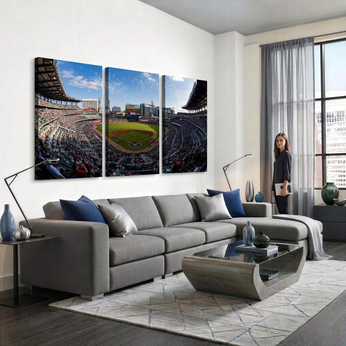 78608-MGV-CV-36X24 - Truist Park Stadium Canvas Wall Art, Atlanta Braves Game Day Decor
